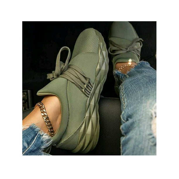 Ferndule Women's Breathable Sneakers Walking Trainers Sports Running Tennis Shoes Lace Up Ferndule Casual Shoes