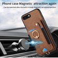 thumbnail image 4 of Phone Case for iPhone 7plus 8plus 7/8 Plus Wallet Cover with Screen Protector and Wrist Strap Lanyard RFID Card Holder Ring Stand Cell Accessories i Phone7s 7s + 7+ 8s 8+ Phones8 7p 8p Women Men Brown, 4 of 13