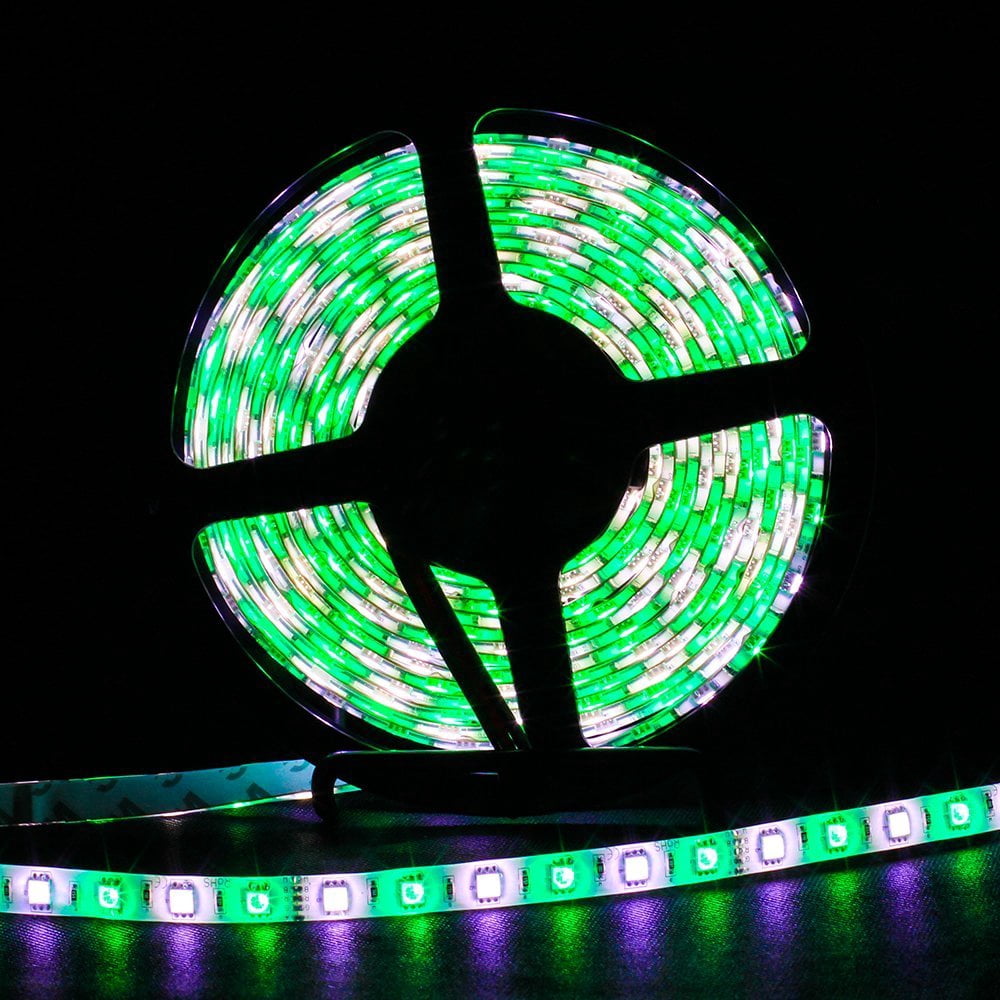 SUPERNIGHT RGBW 5M 300LEDs 5050 SMD Flexible LED Strip Light IP65-Waterproof + 40Keys IR Remote + DC 12V Power Supply