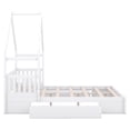 thumbnail image 5 of Noble House Nira Queen Size House-Shaped Platform Bed, Solid Pine Wood Bed with Storage Drawers, Space Saving, White, 5 of 11