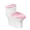 Pink Cherry Blossom, variant on HELLHERO Polyester Fabric Bathroom Toilet Cover Set, Soft, Elastic Bottom U-Shaped Stretch, Elastic Installation