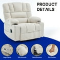 thumbnail image 6 of Power Recliner Chair with Heating Vibration & Adjustable Backrest, Recliner Chair Sofa with 2 Cup Holders and Side Pocket, Lazy Recliner Chair for Living Room, Beige, 6 of 8
