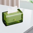thumbnail image 4 of Caja dispensadora de pañuelos, caja de pañuelos faciales, organizador de servilletas para baño, dormitorio y oficina, 7.09 x 4.65 x 4.84 pulgadas. Verde Gloria Cubierta de tejido, 4 of 9