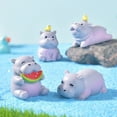 thumbnail image 2 of AOOOWER 4Pcs Resins Hippo Mini Sculpture Home Office Desk Landscape Decorative Gift Item, 2 of 8