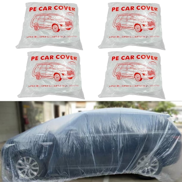 Funda de coche Bocarmo desechable de plástico transparente universal x4