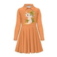 thumbnail image 4 of DISNIMO Axolotl Sunflower Dress for Girls 5-6 Years Girl Dress Long Sleeve Kids Collar Dress Girls Midi Dress for Children Clothes Dresses for Kid Holiday Dress Girls Skater Dress Girls Button, 4 of 7