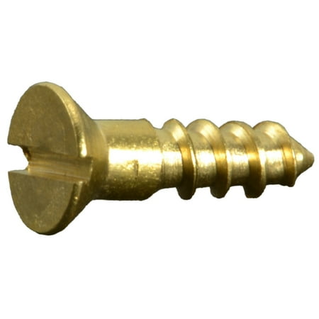 

#3 x 3/8 Brass Slotted Flat Head Wood Screws (25 pcs.)