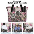 thumbnail image 2 of Tote Bag for Women - Pioneer Flower Shoulder Bag - Large Utility Work Duffle Bag with Zipper Handbag for Travel, Work, Sprots, 2 of 5
