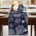thumbnail image 3 of Table Runners 72 Inches Long Dress Scarves, Navy Blue Coastal Farmhouse Kitchen/Dining Table Runner, Coffee Tablerunners, Starfish Coral Summer Beach Ocean 16x72 Inch, 3 of 9