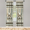thumbnail image 2 of Ambesonne Southwestern Curtains 2 Panel Set, Vintage Ethnic Bear, Pair of - 28" x 63", Blue Grey Ivory Tan, 2 of 4