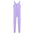 thumbnail image 6 of TiaoBug Womens Oil Sleeveless Bodycon Jumpsuit Sheer Full Body Sport Bodysuit Bodystocking Tight Swimsuit Light Purple M, 6 of 7