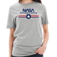 thumbnail image 3 of Plus Size NASA Space Force Stripes Designed Short Sleeve Cotton Jersey T-Shirt - Heather Grey XL, 3 of 4