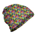 thumbnail image 1 of Art Unisex Beanie, Vivid Heart Colorful Square, Hiking Outdoors, Multicolor, by Ambesonne, 1 of 1