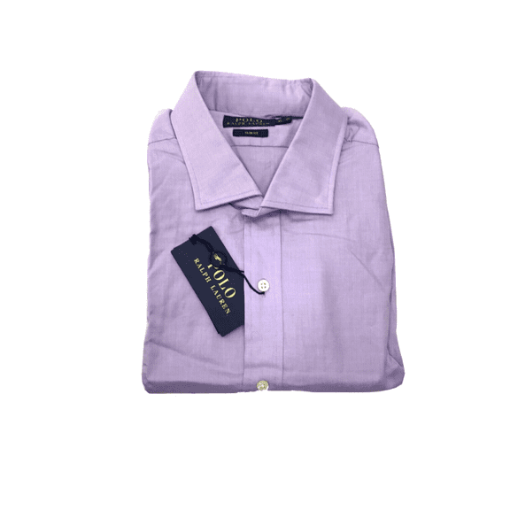 $165 Polo Ralph Lauren Men's Slim Fit LS Shirt, Purple/White, Size 17 43