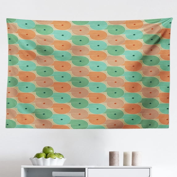 Fruit Tapestry, Vintage Style Inspired Colorful Depiction of Hand Drawn Like Apples, Fabric Wall Hanging Decor for Bedroom Living Room Dorm, 2 Sizes, Dark Grey and Multicolor, by Ambesonne