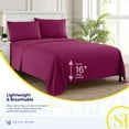 thumbnail image 5 of Sweet Home Collection King Sheet Sets, Classic 1800 Series Deep Pocket 4 Piece, Luxury Soft Microfiber Bed Sheet Sets, Berry, 5 of 5
