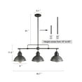 thumbnail image 4 of LNC 3-Light Brushed Black Farmhouse Kitchen Island Pendant Lighting,35.7"L x 9"W x 11.5"H, 4 of 13