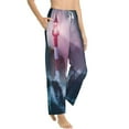 thumbnail image 3 of Kdxio Women's Comfy Stretch lighthouse Waves Torrential RainPrint Drawstring Pajama Pants-Large, 3 of 9