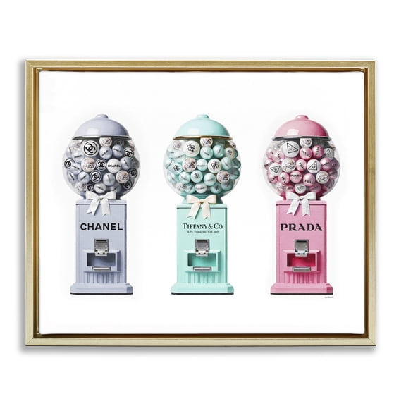 Stupell Industries Art Deco Glam Gumball Candy Gold Floating Frame Canvas Art, 21 x 17, by Amanda Greenwood