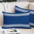 thumbnail image 2 of Blue Striped Pillow Covers 16"x24", Farmhouse Blue White Stripes Soft Brushed Microfiber Breathable Throw Pillow Covers, Decorative Pillowcase with Zipper for Couch Sofa Bedroom Living Room, 2 of 9