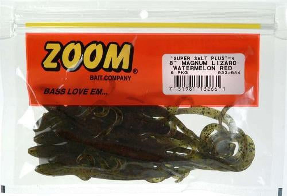 Zoom Magnum Lizard, Watermelon Red, 8, 9Pk, Fishing Rigs 