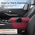 thumbnail image 3 of Universal Center Console Armrest Pad - Memory Foam Height Extender - Ergonomic Elbow Support Cushion with Side Storage Pockets for Phones & Cards - Leather Console Protector for Trucks, SUVs & Sedans, 3 of 11