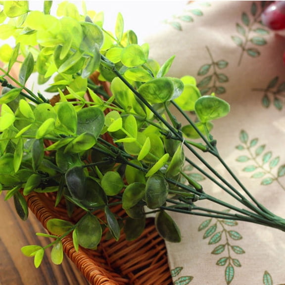 ETEREAUTY 5Pcs Simulation Green Plant Plastic Artificial Vivid Lifelike Faux Plant for Living Room Windowsill