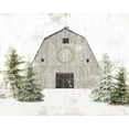 thumbnail image 2 of Pertiet, Katie 14x12 Black Ornate Wood Framed with Double Matting Museum Art Print Titled - Holiday Barn, 2 of 4