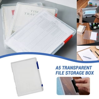 iBune 4 Pack 12x12 Paper Storage, Scrapbook Storage Box for 12 x 12 Paper, Portable Slim Project Case Plastic Craft Paper Storage Box, Inner Size