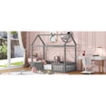 thumbnail image 5 of Twin Size House Bed, Gray, Fence And Door - Strong Pine Wood Bed In Gray With & Construction, 5 of 7