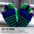 thumbnail image 4 of LOFIR Toe Socks for Mens Five Finger Striped Sock Running Athletic Cotton Ankle Socks Size 7-10.5, 5 Pairs, 4 of 8