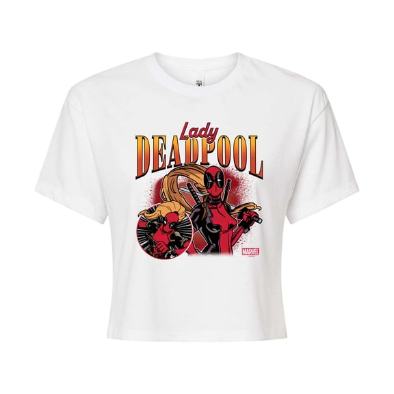 Marvel Deadpool - Lady Deadpool - Juniors Cropped Graphic T-Shirt