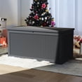 thumbnail image 5 of PATIOEASY 300 Gallon Outdoor Storage Box Waterproof Lockable Resin Deck Box, Patio Storage Bin for Storing Furniture, Tools, UV-Resistant Black, 5 of 9