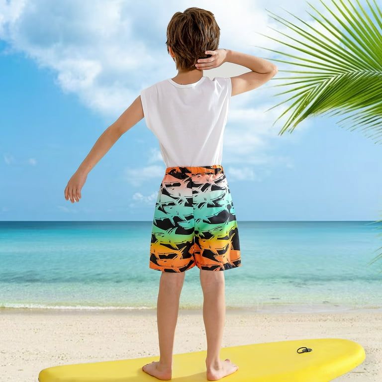 Magical Change Color Beach Shorts Child Swimming Trunks Swimwear Quick Dry  Bathing For Boy