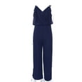 thumbnail image 3 of Zaldita Kids Girls Sleeveless Birthday Party Jumpsuit V Neck Pleated Wide Leg Pants Romper Playsuit Navy Blue 8, 3 of 7