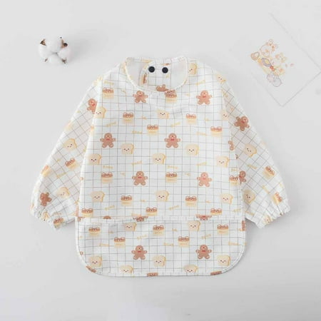 

Danish double-breasted children‘s waterproof anti-dressing bib baby eating clothes bib super soft PU bib anti-dirty Coverall