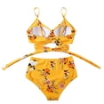 thumbnail image 3 of Women's Bikini Set-Criss Cross Bra+High Waist Brief,2 Pcs Sexy Bathing Suits Beachwear, 3 of 9