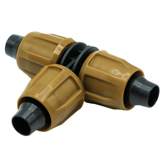 (5-Pack) 1/2" Universal Nut-Lock Tee Drip Irrigation Tubing Compression Fitting Connector (Fits All Tubing 620.700.710 OD)