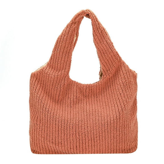 Clearance! Lotpreco Women Girls Candy Color Plush Shoulder Bag Large Tote Handbag Purse Shopping Dating Bag