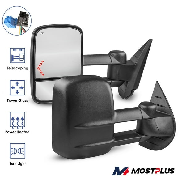 MOSTPLUS Pair Power Heated Side View Mirrors for 2007-2013 Chevy Tahoe GMC Yukon