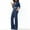 Navy, variant on Noarlalf Jumpsuits for Women Women's Bodycon Jumpsuits V Neck Long Sleeve High Waisted Slim Fit Long Romper with Pockets Belt Denim Jumpsuit for Women