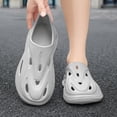 thumbnail image 2 of Rokment Men Women Lightweight EVA Wave Hollow out Clogs Slip on Slides Breathable Cushioned Platform Non Slip Mules Water Garden Shoes for Beach Pool Shower Walking Quick Drying, 2 of 6