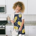 thumbnail image 4 of Yellow Lemon Fruit Slices DarkBlue Pattern Kids Aprons for Girls and Boys,Adjustable Neck Strap Toddler Aprons for Kids Cooking Baking, 4 of 6