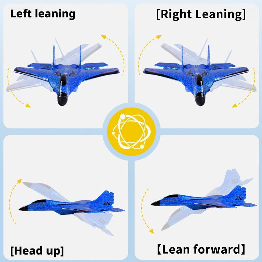 Remote Airplane Toy with Lights Gliders Airplane with Channel Rc 24 GHZ Lights,Su-35 2 Remo