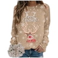 thumbnail image 3 of Chandail Sans Capuche Décontracté à Manches Longues et Col Rond pour Femmes, Imprimé de Noël Automne Hiver, 3 of 5