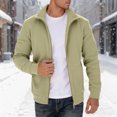 thumbnail image 2 of Luwomo Men's Casual Jackets Mens Fall and Winter Outdoor Long Sleeve Zipper Lined Style Solid Colour Hoodless Sweatshirt Coat Blouses Light Green,2XL, 2 of 8