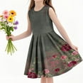 thumbnail image 4 of SGFCWSX Girls Sleeveless Dress Print Crew Neck A-Line Summer Party Dresses for Teens Multicolor Size 13-14 Years, 4 of 6