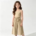 thumbnail image 2 of Whouriu Girls Wide Leg Cropped Pants Summer Breathable High Elastic Waist Capris, Sizes 2-14, 2 of 5