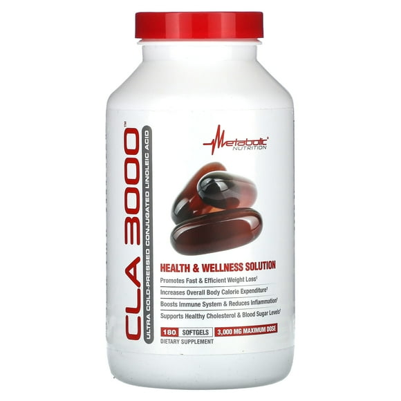 Suplemento Metabolic Nutrition CLA 3000 180 cápsulas blandas