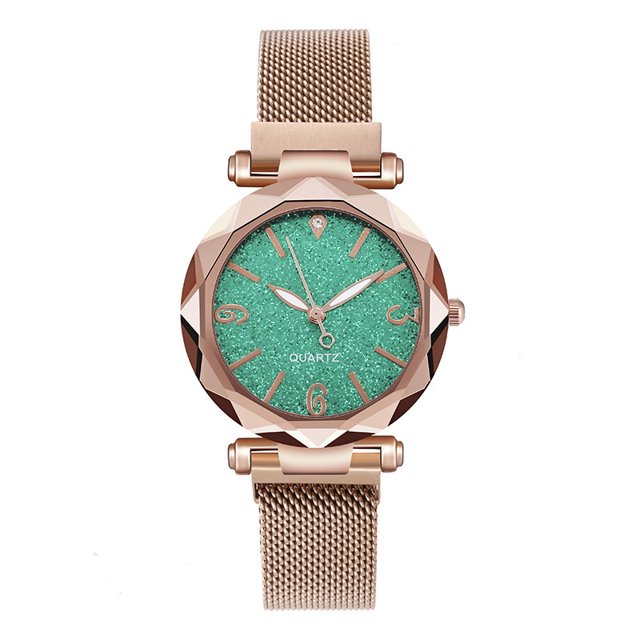 Reloj Gypsophila Starry Sky Watch Reloj de cuarzo para mujer Lazy Magnet Strap Reloj magnético, verde ZefeiWu 8390614005815